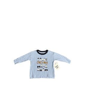 Open Edit Baby 9 Month Blue Cozy Day Long Sleeve Crewneck Graphic Tee